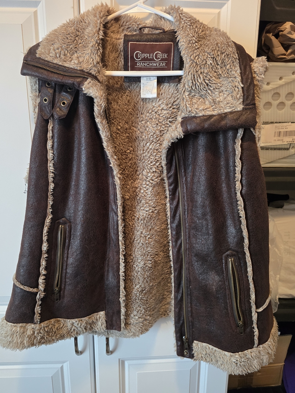 Cripple Creek Women's Brown Faux Shearling Coat